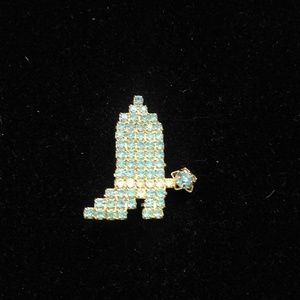 Cowboy boot crystal pin